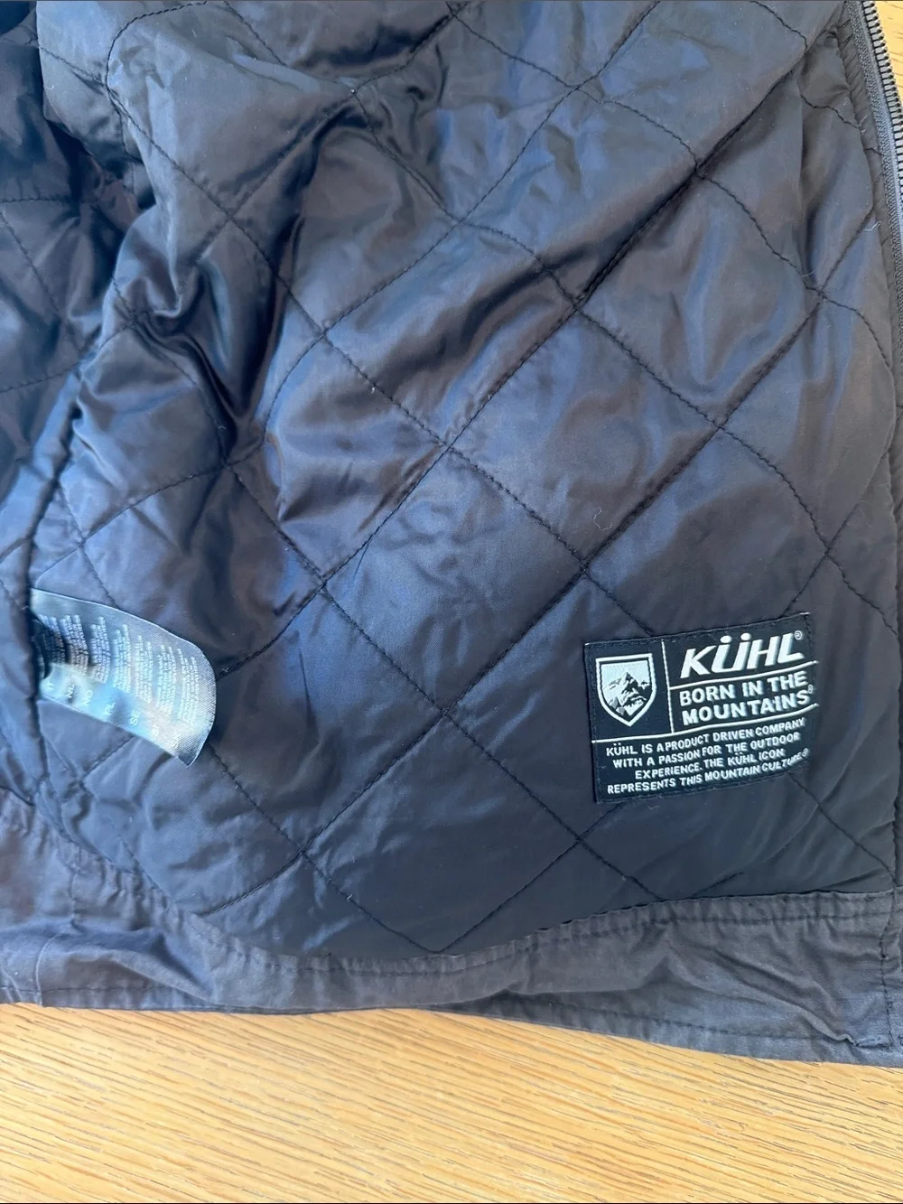 KÜHL Men’s Quilted Lined Zip Jacket Brown Large Outdoor Moto Utility Coat - Picture 5 of 6